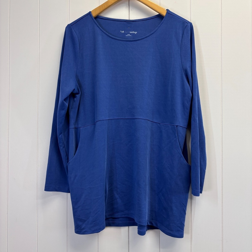 Soft Surroundings Lagenlook Tunic Top Womens Large Comfy Scandi Minimalist Chic